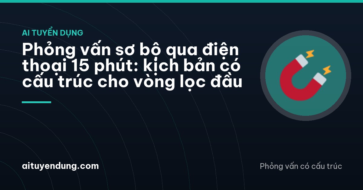 Young recruiter standing by a window in a Vinh office holding a phone to her ear, back turned to the camera, a clipboard with a blank sheet in her other hand, city rooftops outside
